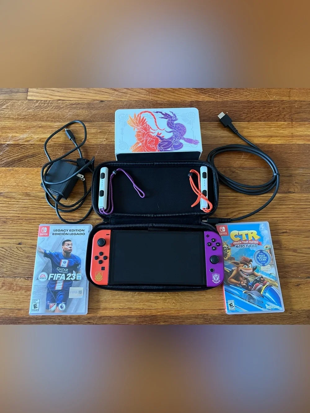 Nintendo Switch (OLED Model) Pokémon Scarlet & Violet Edition/Fifa 23 & CTR Game